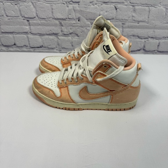 Nike High-Top Sneakers in White and Orange - Picture 3 of 7